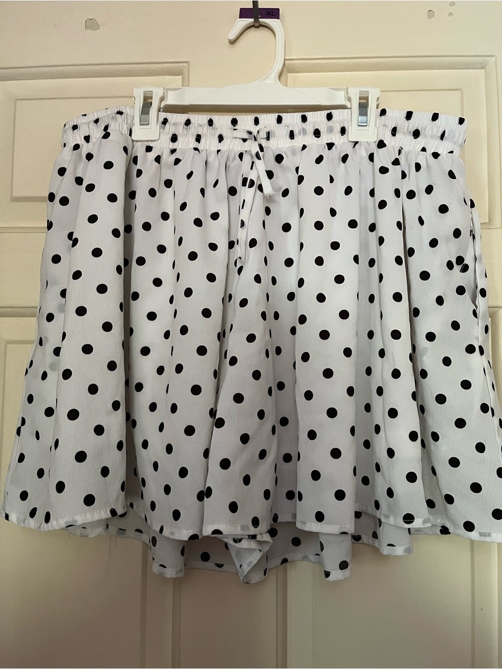 White Polka Dot Mini Skirt
